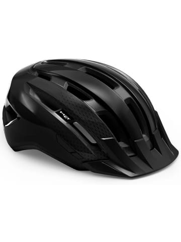 Met Fahrradhelm in Schwarz