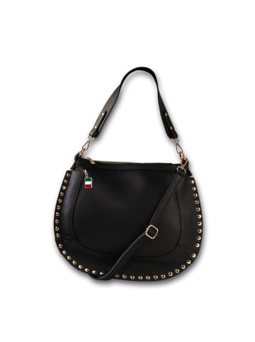 Florence Leder Schultertasche, Umhängetasche Florence Tasche schwarz ca. 36cm