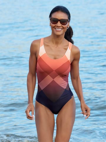 WITT WEIDEN Badeanzug in marine-papaya-bedruckt