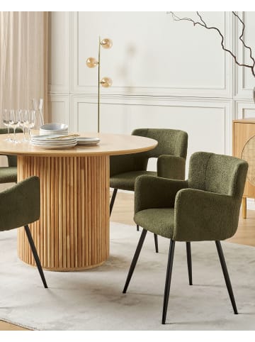 Beliani 2er-Set Esszimmerstuhl SANILAC in Grün/Schwarz