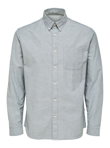 SELECTED HOMME Hemd SLHREGRICK-OX FLEX in Grau