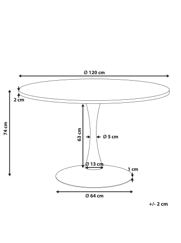 Beliani Esszimmertisch BOCA in Weiß - (W) 120 x (H) 74 x (L) 120 cm