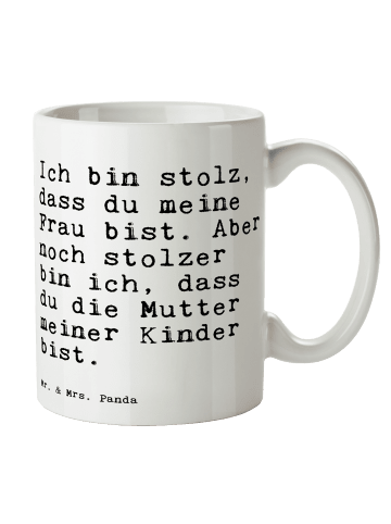 Mr. & Mrs. Panda Teepott Ich bin stolz, dass... mit Spruch in Weiß