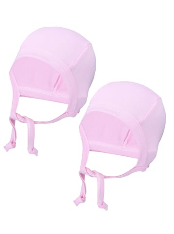 TupTam Unisex Baby Erstlingsmütze zum Binden 2er Pack in rosa