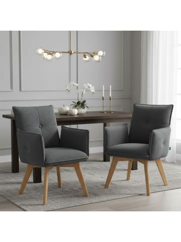 DUBI Möbel 2er-Set: Drehstuhl Mika-Tom in Anthrazit - (B)60 x (H)88 x  (T)63 cm