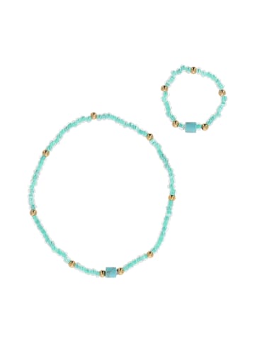 IZIA Women Jewelry Set With Bracelet And Ring in Turquoise