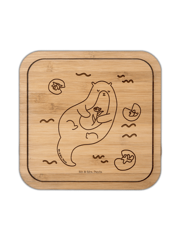 Mr. & Mrs. Panda Tischuntersetzer Otter Seerose ohne Spruch in Transparent