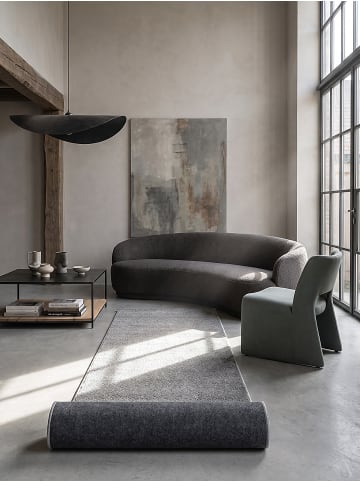 KADIMA DESIGN Teppichläufer Uni weich wohnlich Wohnzimmer Schlafzimmer in Anthrazit
