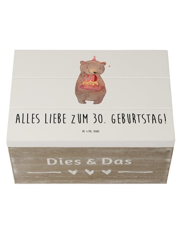 Mr. & Mrs. Panda Schatztruhe Bär Torte 30. Geburtstag mit Spruch in Weiß
