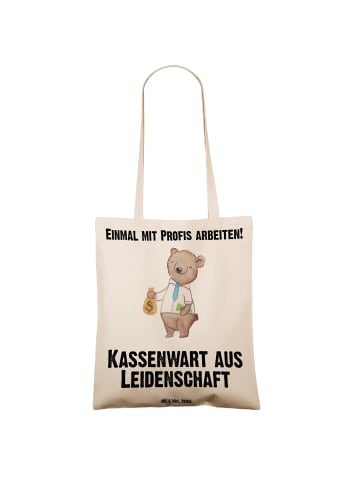 Mr. & Mrs. Panda Shopper Bag Kassenwart Leidenschaft mit Spruch in Creme