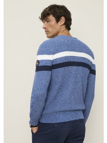 Man's World Rundhalspullover in jeansblue melange