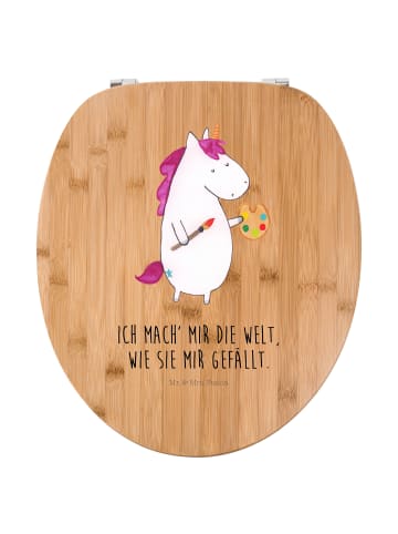 Mr. & Mrs. Panda Motiv WC Sitz Einhorn Künstler mit Spruch in Braun