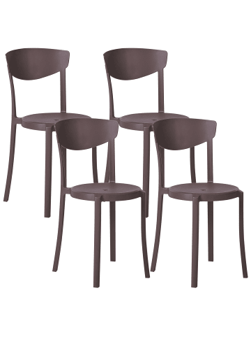 Beliani 4er-Set Esszimmerstuhl VIESTE in Braun
