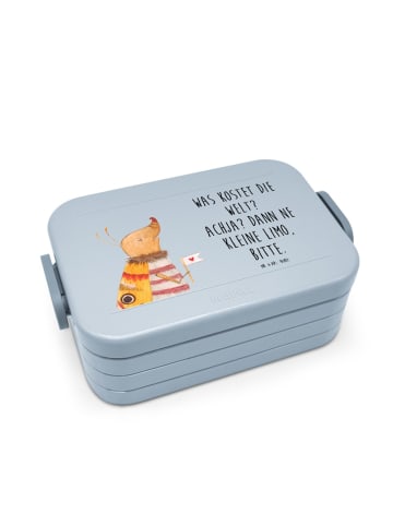 Mr. & Mrs. Panda Lunchbox Nachtfalter Fähnchen Motiv mit Spruch in Blau Pastell