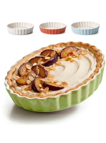 Praknu Keramik-Tarteform 28 cm 1 St. Weiß, Antihaft, nicht Mikrowelle