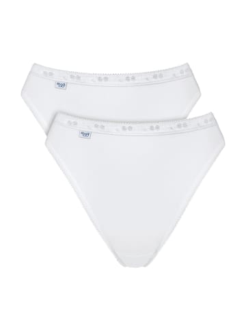Sloggi Baumwolle, Single-Jersey Slip 2er-Pack Basic+ in weiß