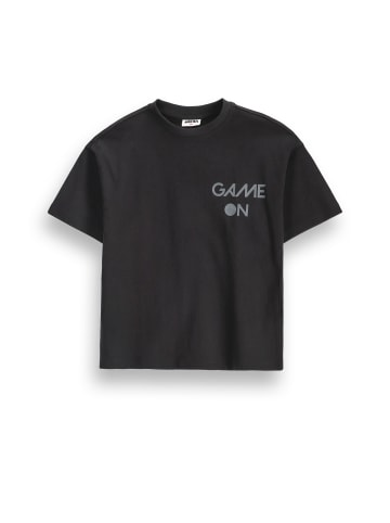 MOKIDA Baumwoll-T-Shirt mit kurzen Ärmeln in schwarz