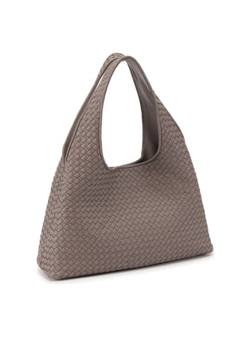 Les Visionnaires Paz Weave Silky Schultertasche Leder 42 cm in cappuccino beige