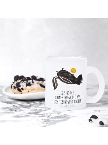 Mr. & Mrs. Panda Glas Stinktier Ball mit Spruch in Transparent