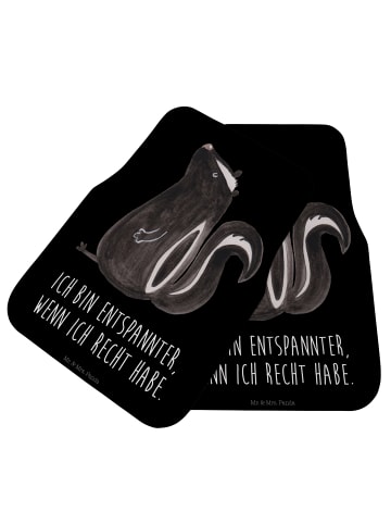 Mr. & Mrs. Panda Auto-Fußmatte Stinktier Sitzen mit Spruch in Schwarz