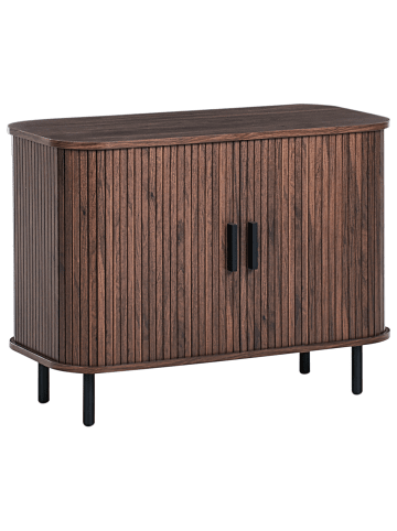 Beliani Sideboard BRADLEY in Braun/Schwarz - (W) 80 x (H) 60 x (L) 40 cm