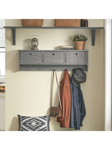 SoBuy Wandgarderobe in Hellgrau - (B)100 x (H)31 x (T)20cm