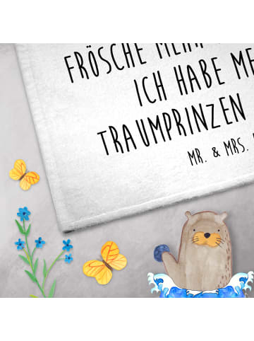 Mr. & Mrs. Panda Gästehandtuch Frosch Liebe mit Spruch in Weiß
