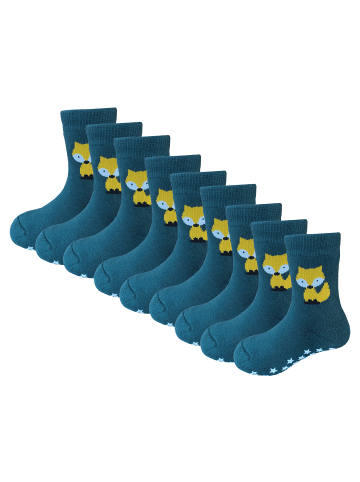 Yalion 9er-Set Yalion Socken mit Tiermotiven & Stern-Stoppern, Grün