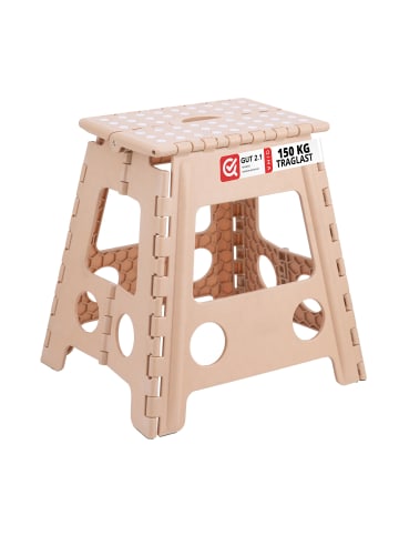 relaxdays Klapphocker in Beige - (B)39 x (H)39 cm x (T)32 cm