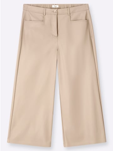 sheego Lederimitat-Hose in beige
