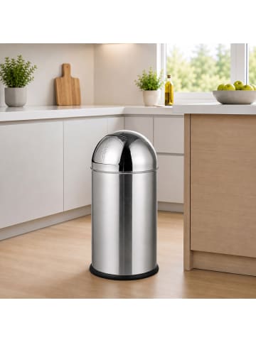 relaxdays Mülleimer in Silber - 35 l