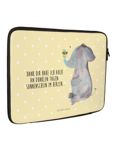 Mr. & Mrs. Panda Laptop Tasche Elefant Biene mit Spruch in Gelb Pastell