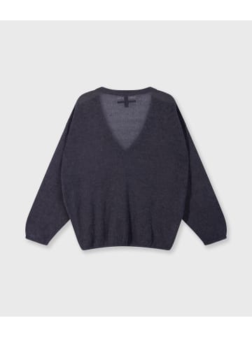 10Days Feiner Strickpullover mit V-Ausschnitt in Steel Blue