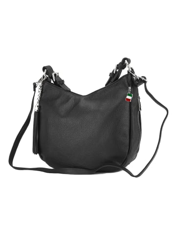 Florence Schultertasche, Shopper Leder schwarz ca. 30cm