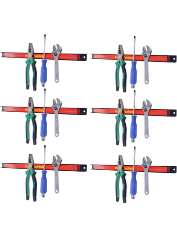 COSTWAY Magnetleiste Werkzeugleiste 6er Set 46cm in Rot