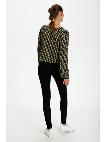 Kaffe Langarm-Bluse KAjana Regular fit in Nomad/Green Braid Print