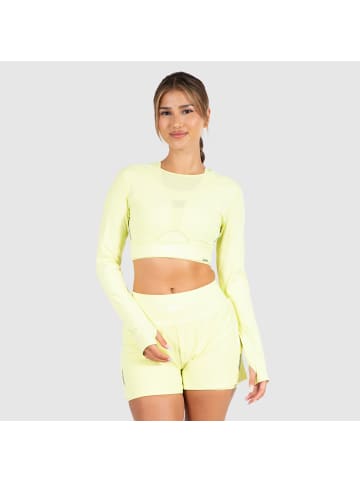 SMILODOX Crop Longsleeve Fastlane in Lime