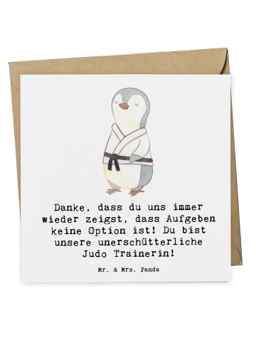 Mr. & Mrs. Panda Klappkarte Unerschütterliche Judo Trainerin mit... in Weiß