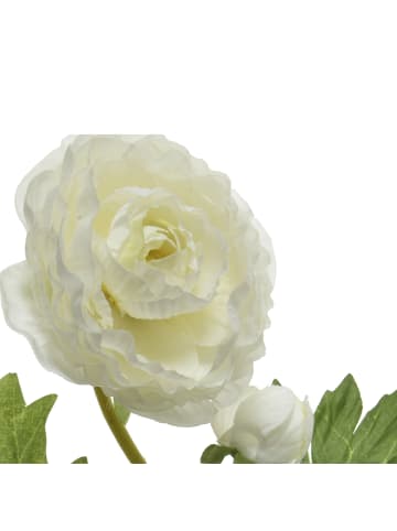 MARELIDA Dekoblume Ranunkel mit Blüte und Knospe in weiß - H: 57cm