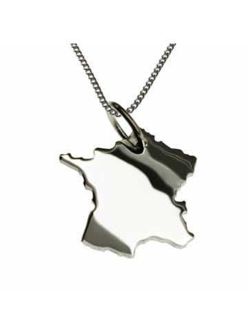 Schmuckador 50cm Halskette + Frankreich Anhänger in massiv 925 Silber in silber