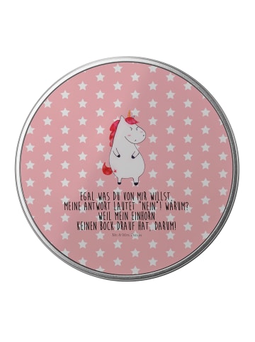 Mr. & Mrs. Panda Blechdose Einhorn Wut mit Spruch in Rot Pastell