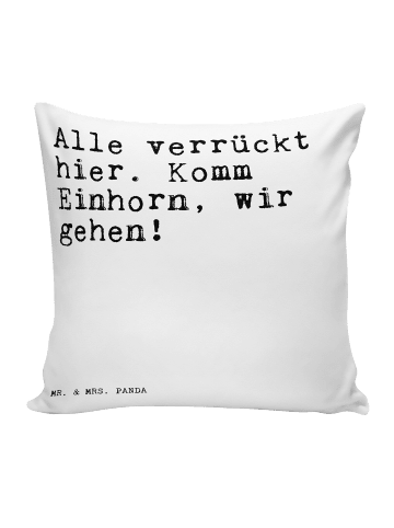 Mr. & Mrs. Panda Sofakissen Alle verrückt hier. Komm... mit Spruch in Weiß