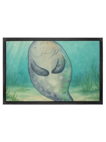 Mr. & Mrs. Panda Fußabtreter Seekuh Happy Design ohne Spruch in Weiß