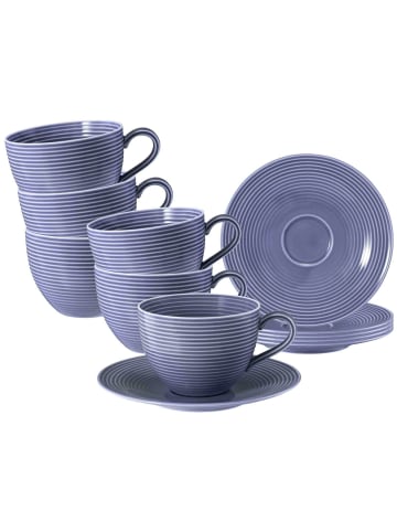 Seltmann Weiden 6er Set Milchkaffeetassen mit Untertassen Beat Color Glaze 350 ml in Fliederblau