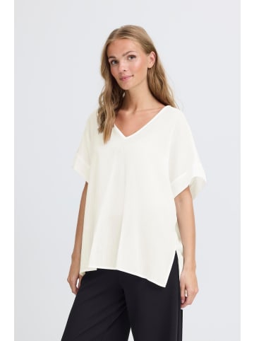 ICHI Kurzarm-Bluse IHBRIELLA Loose fit in Bright White