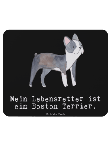 Mr. & Mrs. Panda Mauspad Boston Terrier Lebensretter mit Spruch in Schwarz