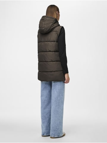 Pieces Steppweste in Black Olive