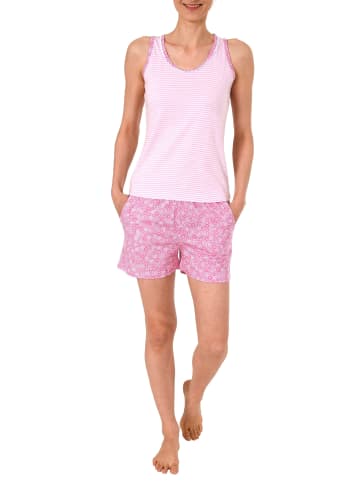 NORMANN Ärmelloser Achsel Shorty Pyjama Spitze - 44827 in rosa