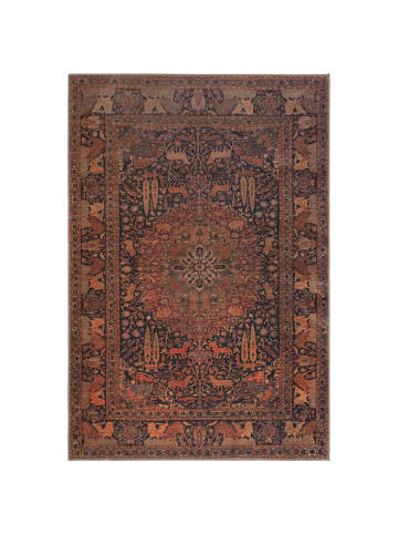 KADIMA DESIGN Waschbarer Teppich Medallion Muster, Orientalisch, Wohnzimmer in Rot