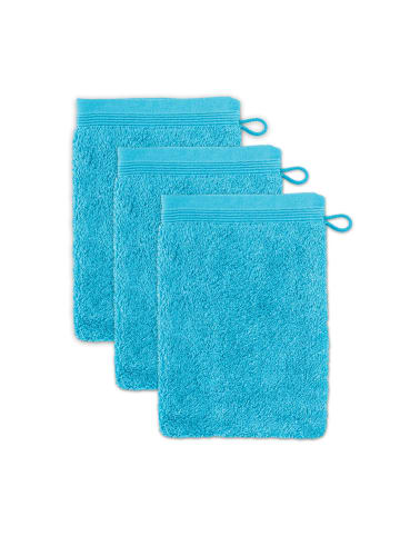 Möve Waschhandschuh Superwuschel 3er-Pack in turquoise